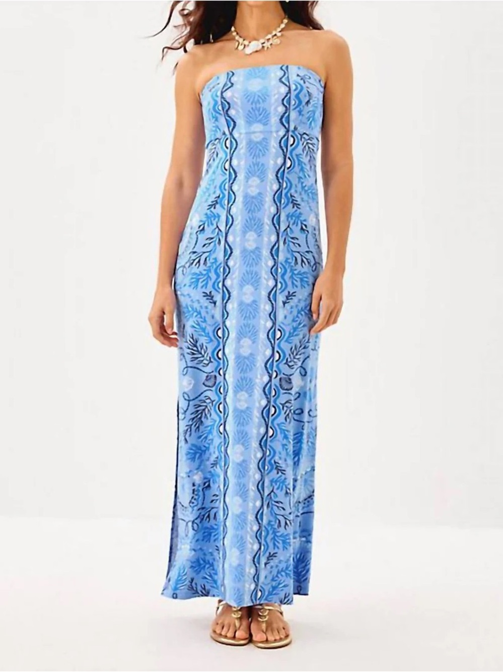 LP Noa Strapless Maxi Dress Jacaranda Blue Knotty and Nice